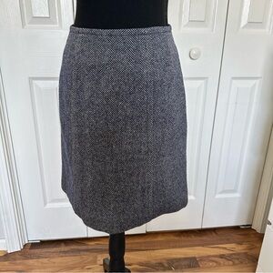 Vintage 60s 70s Ladybug Tweed Herrington Blue&White A-Line Skirt Size 11 Preppy